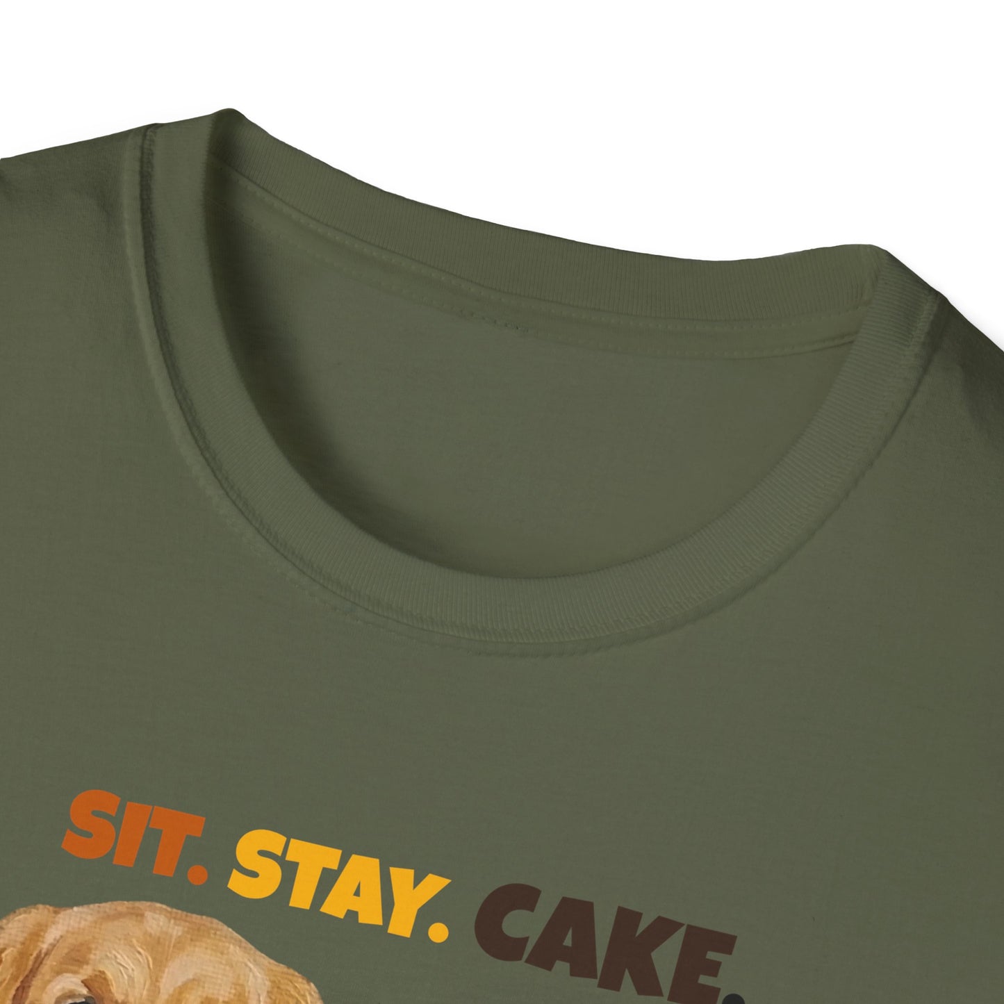 Sit Stay Cake Shirt, Funny Golden Retriever Shirt, Golden Retriever Lover Gift, Dog Humor Tee, Funny Dog Mom Shirt