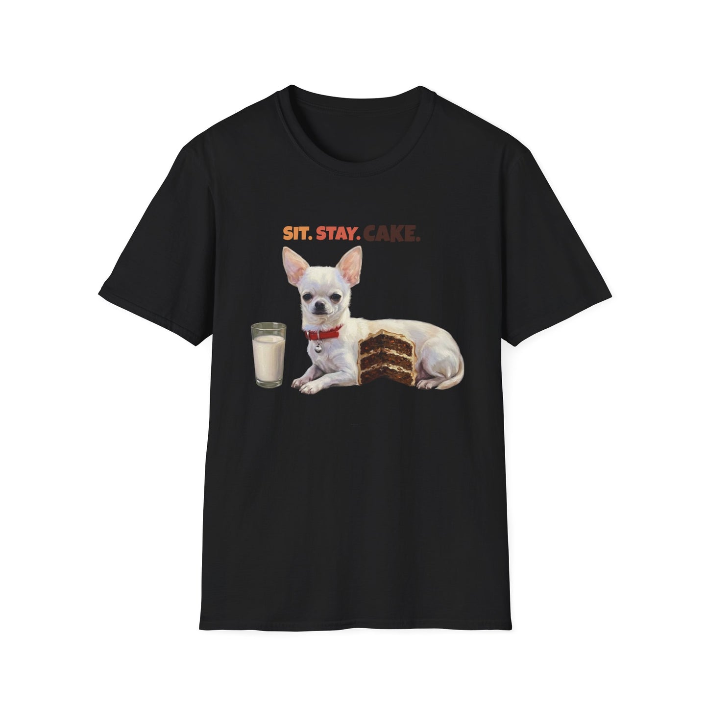 Sit Stay Cake Chihuahua Shirt, Funny Chihuahua Shirt, Chihuahua Lover Gift, Cute Dog Cake Meme Tee, Dog Mom Chihuahua Shirt