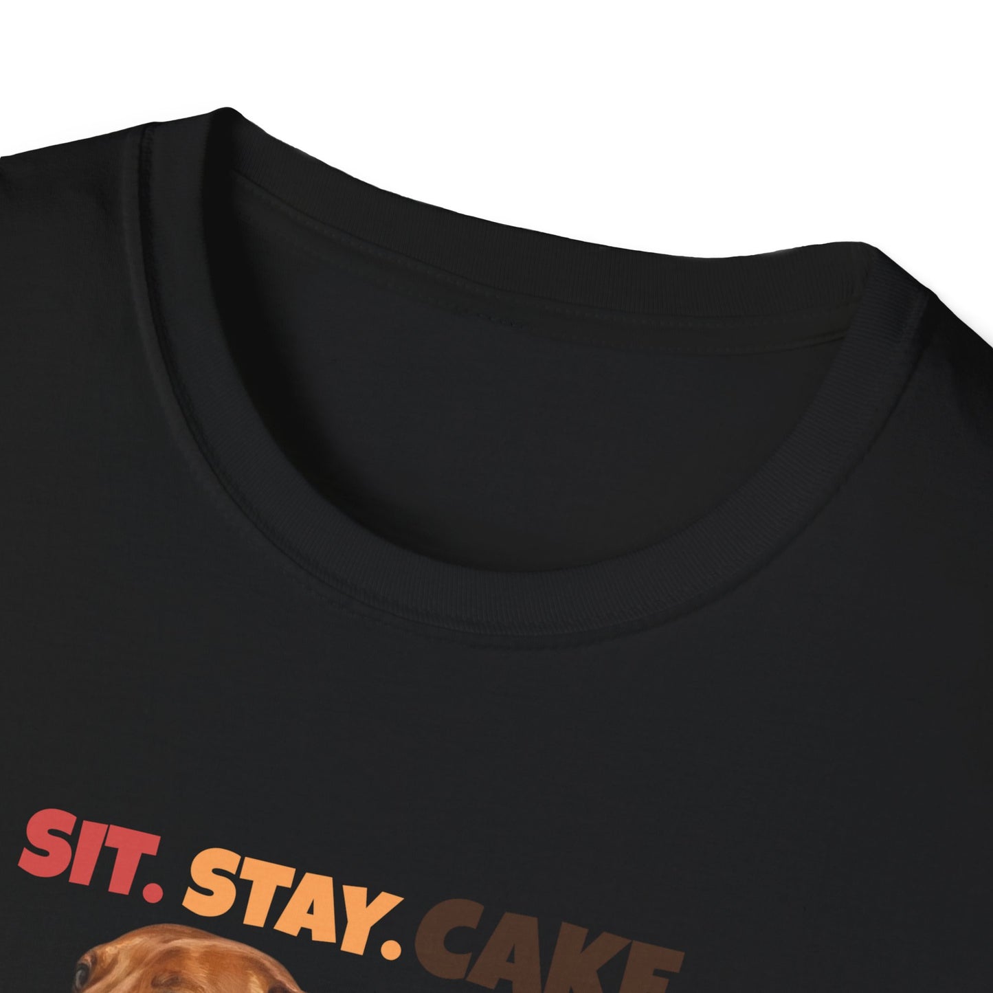 Sit. Stay. Cake. Dachshund T-Shirt | Funny Wiener Dog Mom Shirt