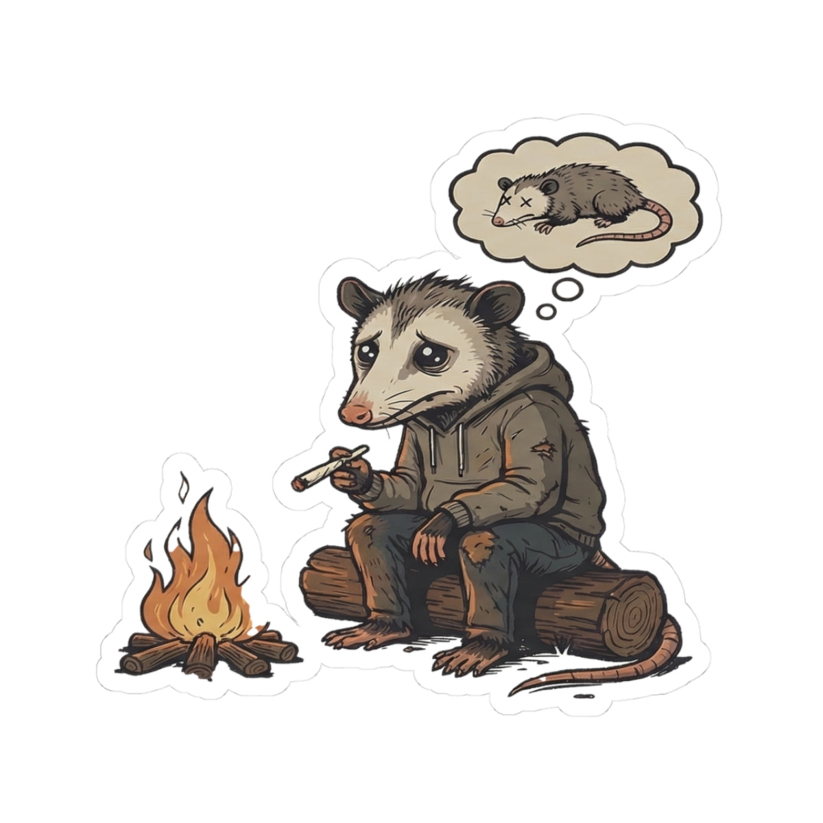 Misunderstood Possum Sticker | Funny Opossum Meme Vinyl Sticker