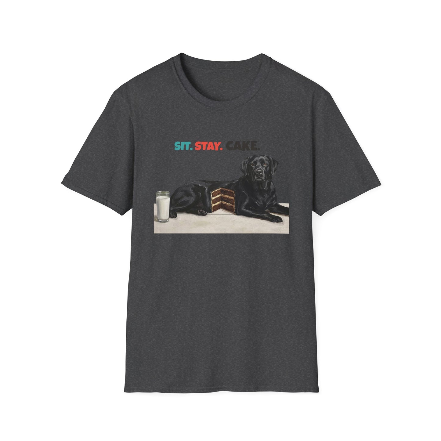 Sit Stay Cake Labrador Shirt, Funny Black Lab Shirt, Labrador Retriever Lover Gift, Dog Cake Meme Tee, Lab Mom Dog Humor Shirt
