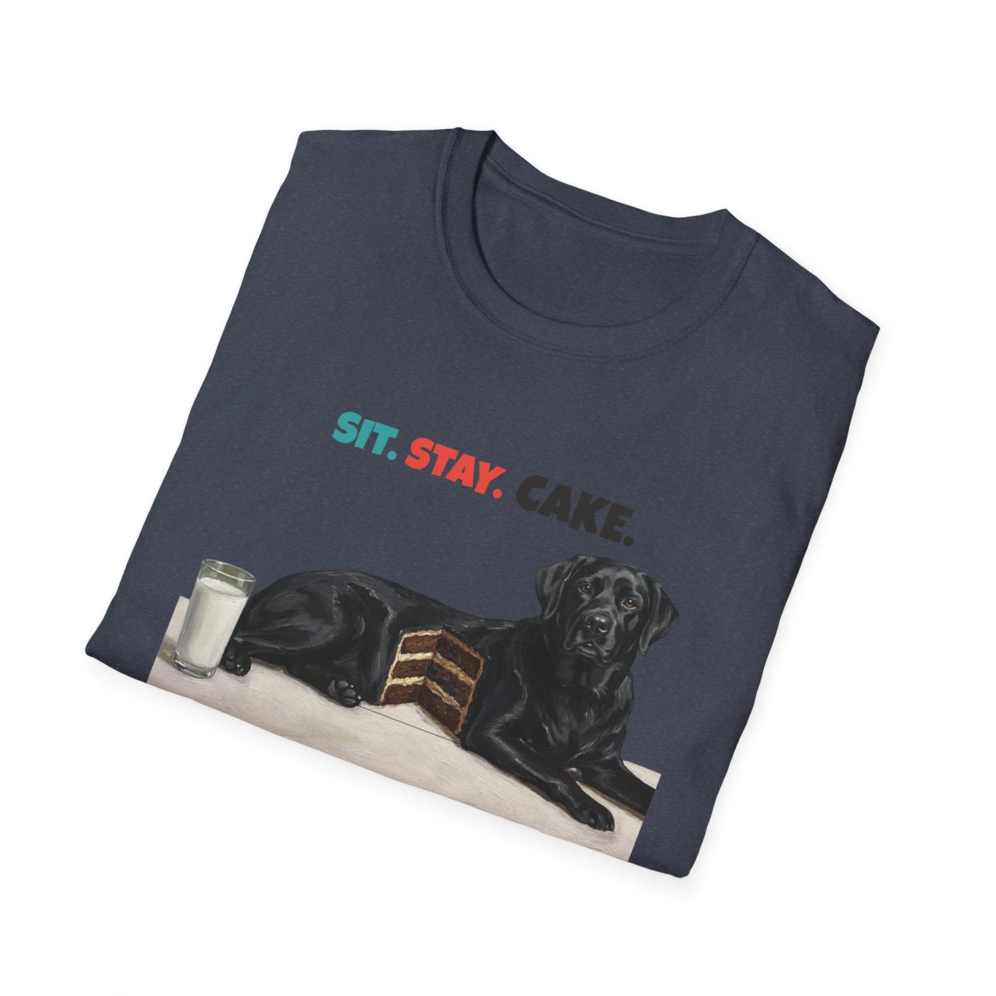 Sit Stay Cake Labrador Shirt, Funny Black Lab Shirt, Labrador Retriever Lover Gift, Dog Cake Meme Tee, Lab Mom Dog Humor Shirt
