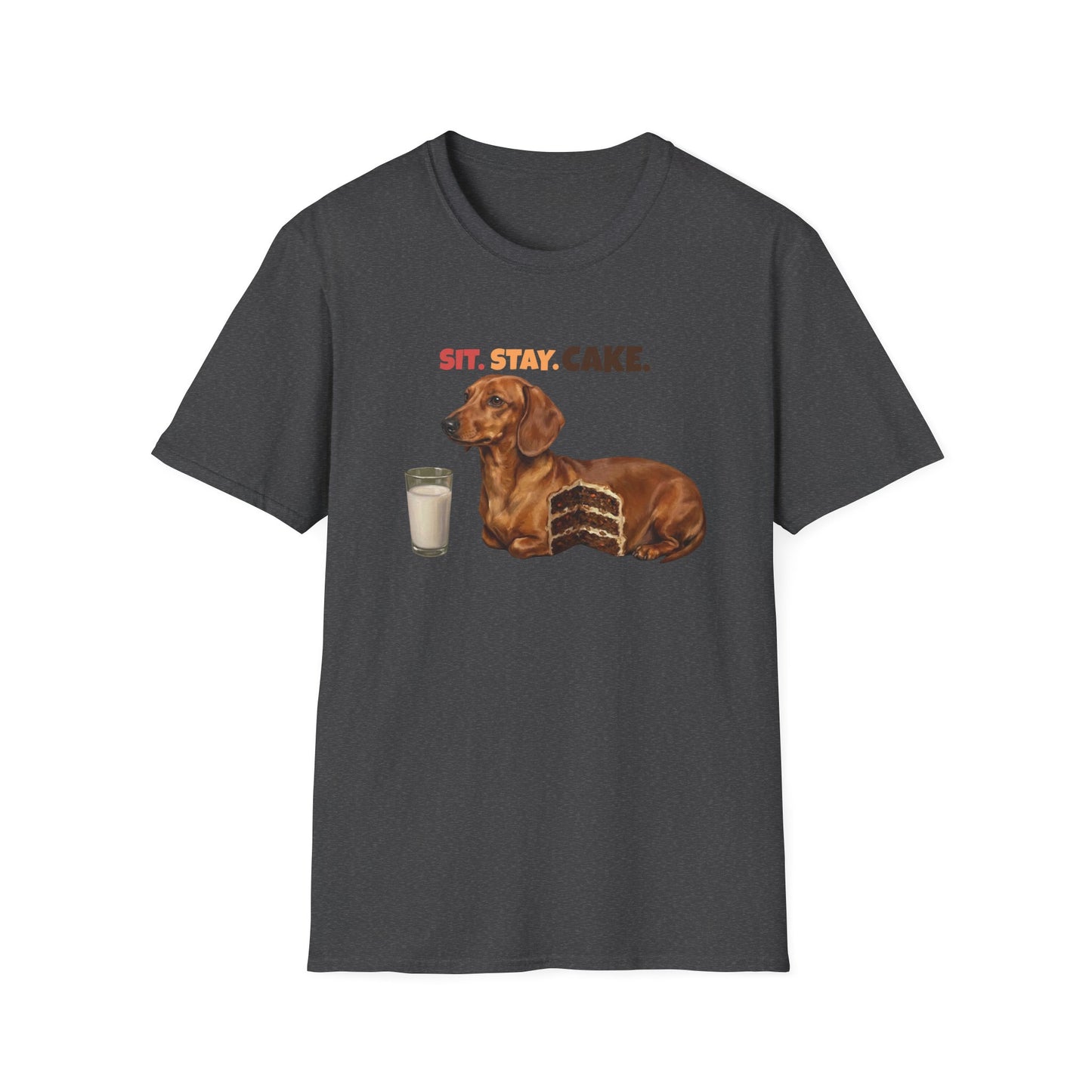 Sit Stay Cake Dachshund Shirt, Funny Wiener Dog Shirt, Dachshund Lover Gift, Sausage Dog Cake Meme Tee, Funny Dog Mom Shirt