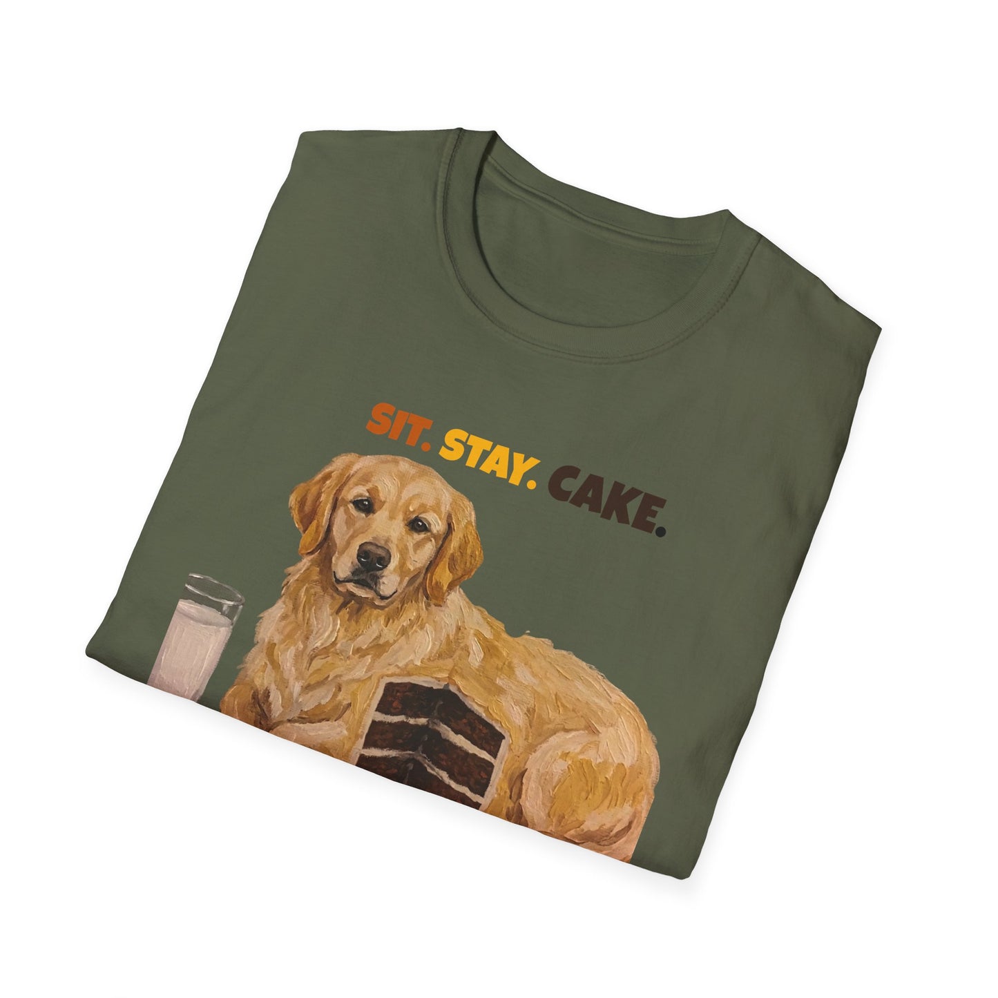Sit Stay Cake Shirt, Funny Golden Retriever Shirt, Golden Retriever Lover Gift, Dog Humor Tee, Funny Dog Mom Shirt
