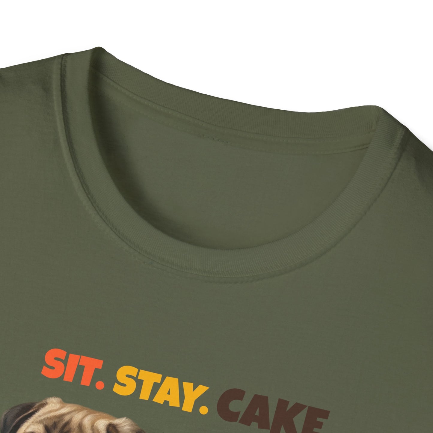 Sit Stay Cake Pug Shirt, Funny Pug Shirt, Pug Lover Gift, Dog Cake Meme Tee, Funny Dog Mom Pug Shirt