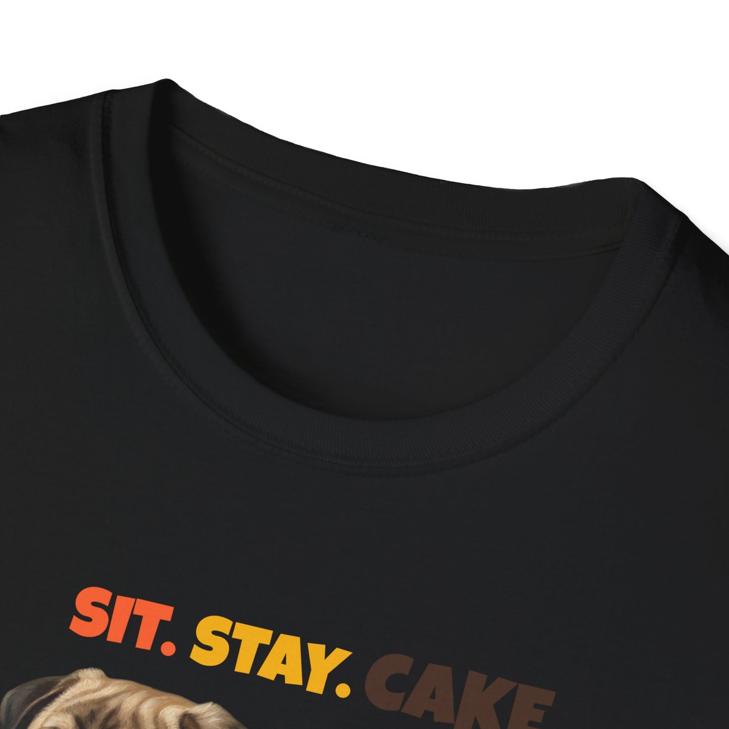 Sit Stay Cake Pug Shirt, Funny Pug Shirt, Pug Lover Gift, Dog Cake Meme Tee, Funny Dog Mom Pug Shirt
