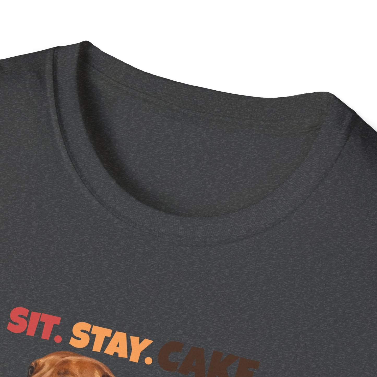 Sit. Stay. Cake. Dachshund T-Shirt | Funny Wiener Dog Mom Shirt