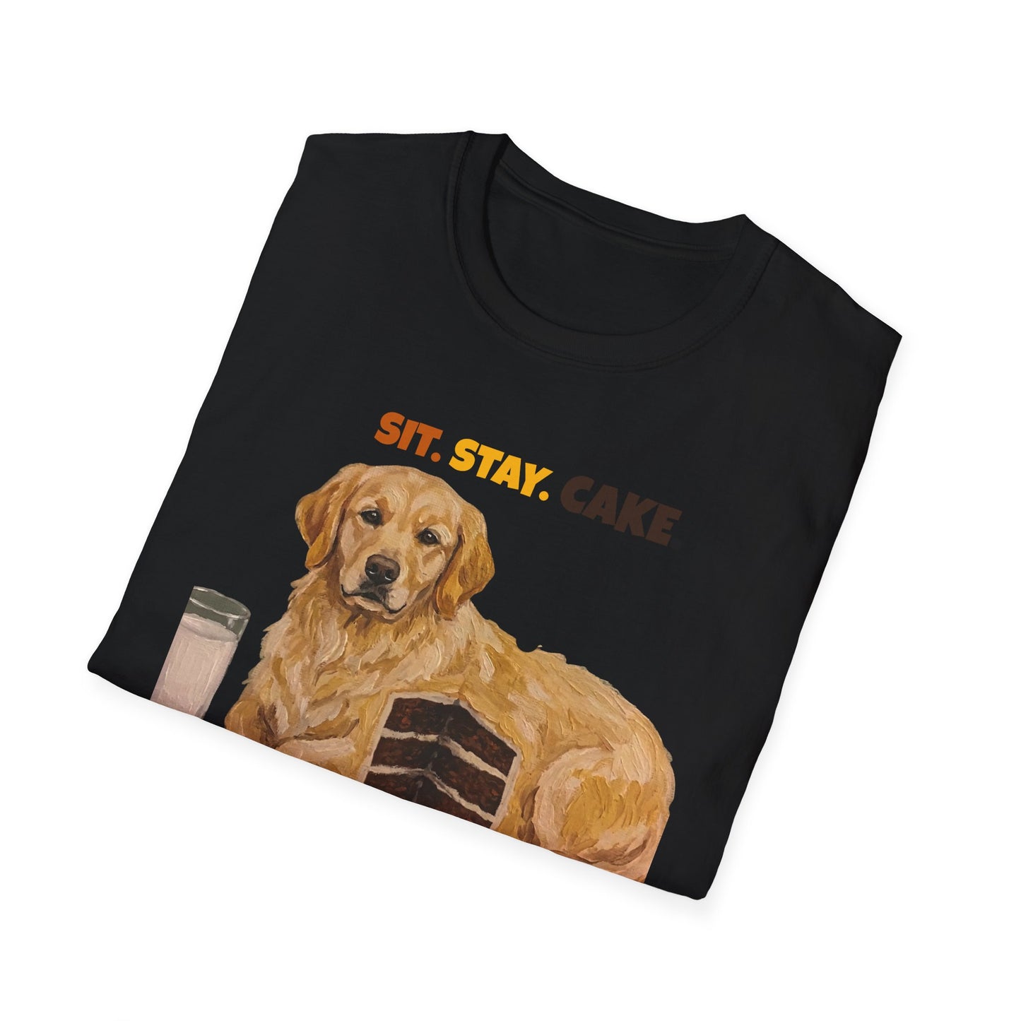 Sit Stay Cake Shirt, Funny Golden Retriever Shirt, Golden Retriever Lover Gift, Dog Humor Tee, Funny Dog Mom Shirt