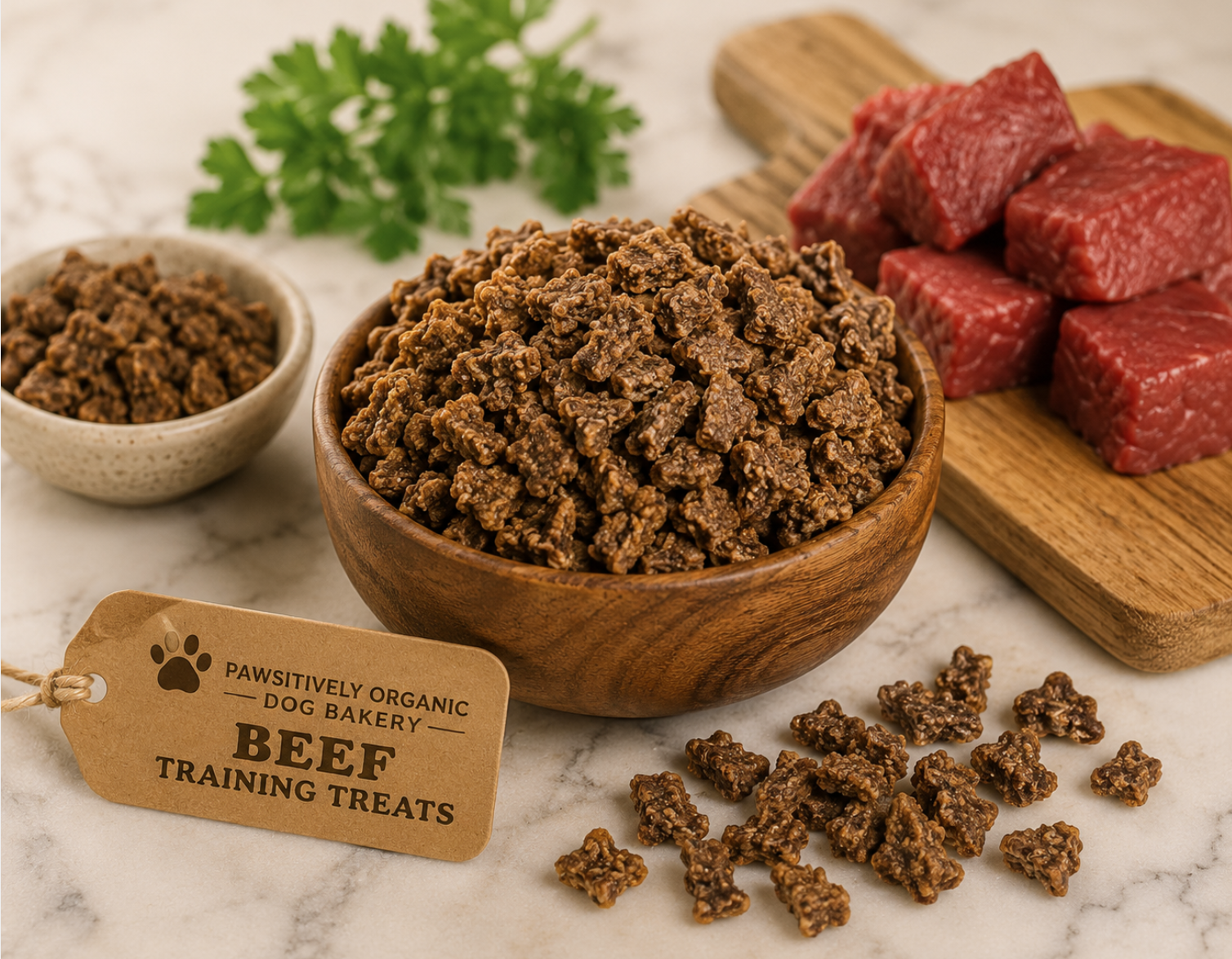 Organic beef training treats for dogs dehydrated small batch