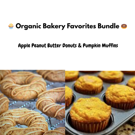Organic apple peanut butter dog donuts AND pumpkin muffins are made with whole ingredients, handmade and fresh-baked.