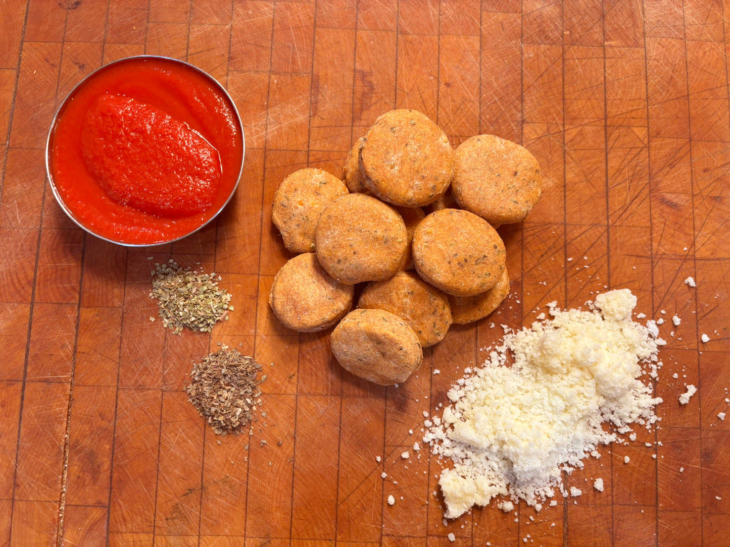 Organic Pizza Paws dog treats handmade by PAWsitively Organic Dog Bakery