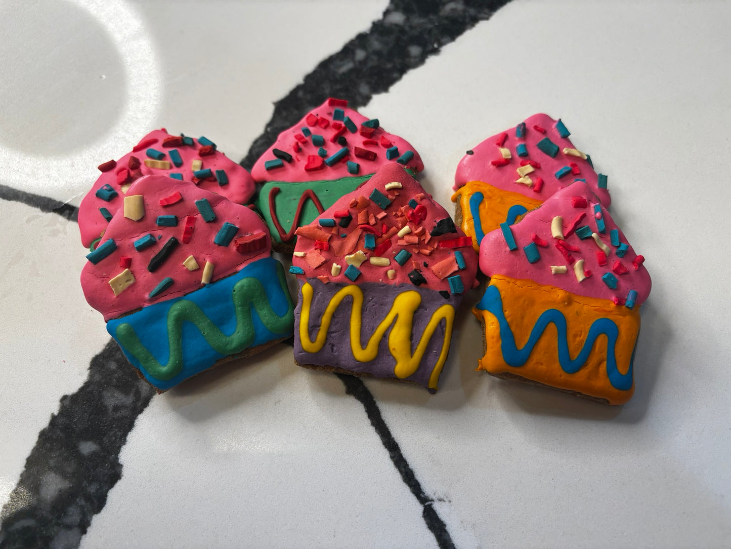frosted sprinkle dog cookies organic handmade colorful dog treats