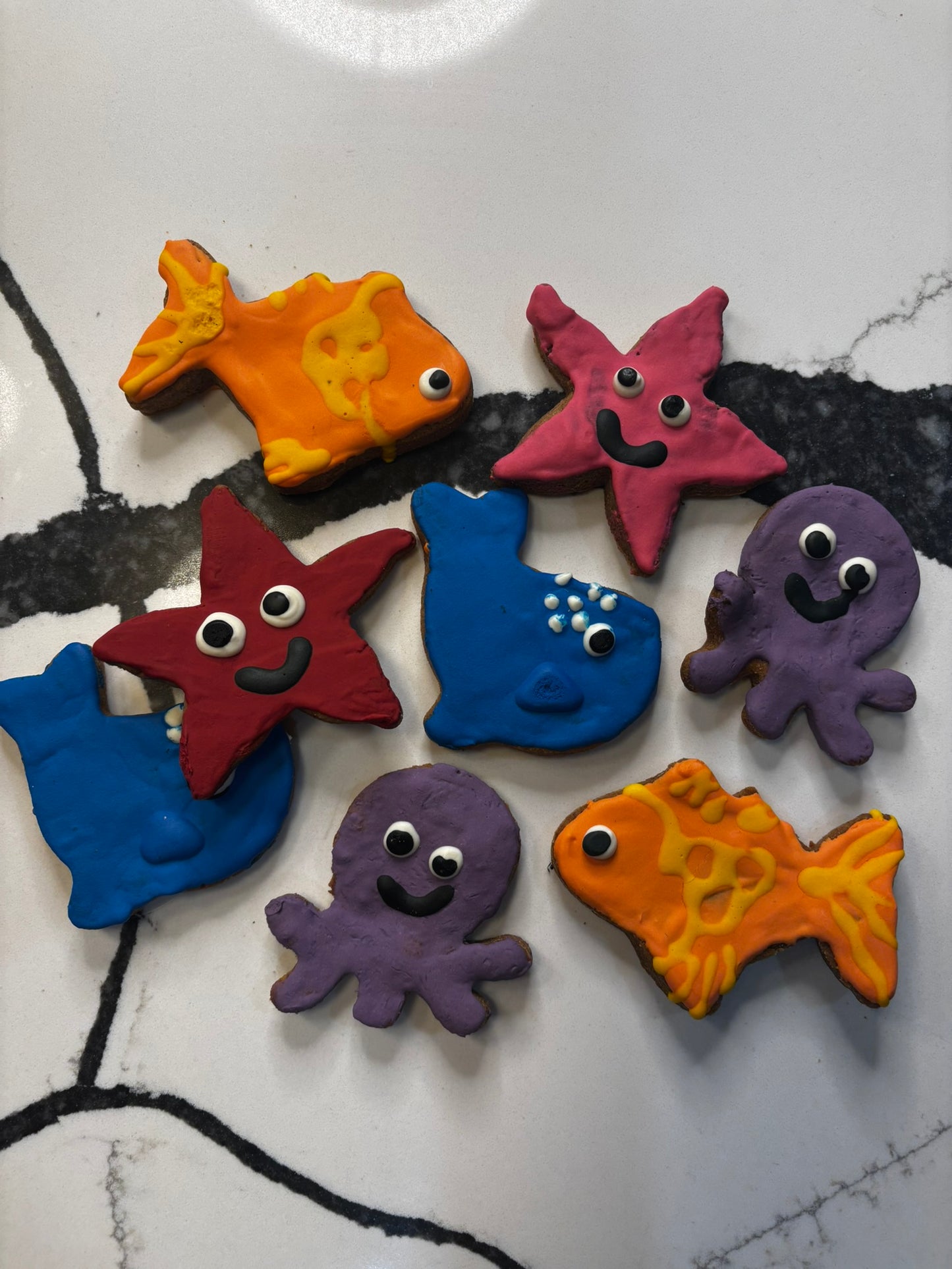 ocean themed dog cookies organic handmade sea animal dog treats