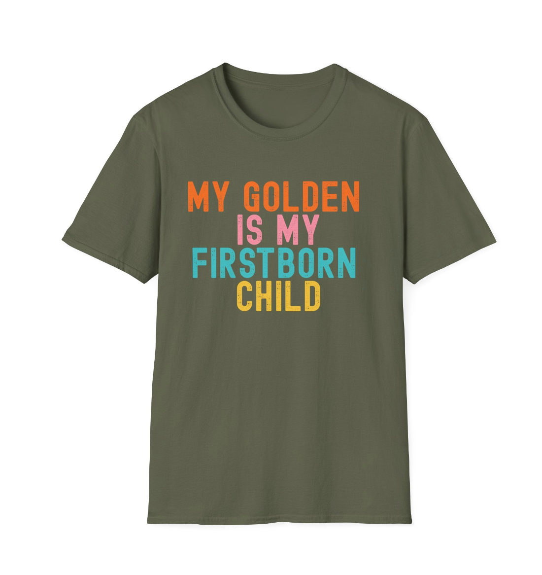 My Golden Is My Firstborn Child Shirt, Funny Golden Retriever Mom Tee, Golden Retriever Lover Gift, Dog Mom Golden Shirt