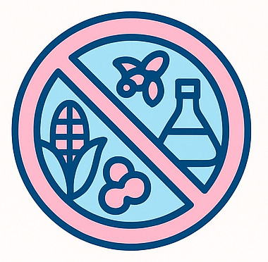 Dog treat icon showing corn-free and soy-free formula