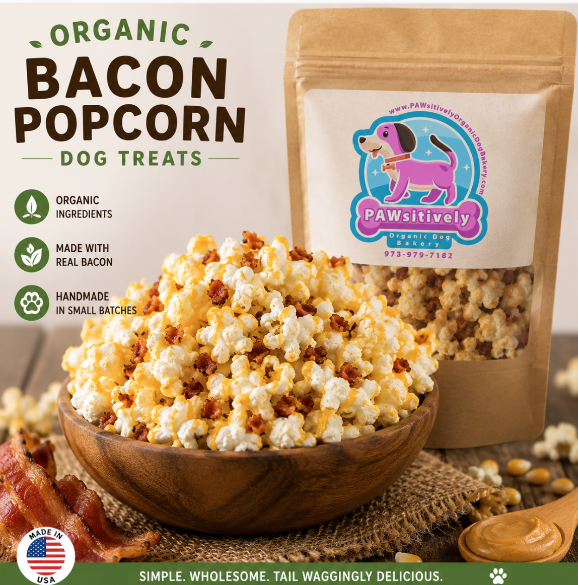 organic bacon peanit butter popcorn dog treats