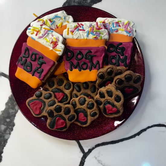 decorated dog mom cookies with sprinkles organic dog bakery treats